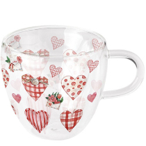 Double-walled glass 0.2 L Lovely hearts