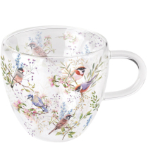 Double-walled glass 0.2 L Busy birds