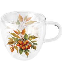 Double-walled glass 0.2 L Sea buckthorn bunch