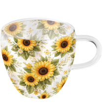 Double-walled glass 0.2 L Sunflower pattern