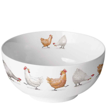 Bowl Cackling chickens