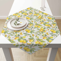 Tablecloth 90x90 cm Fresh lemons white