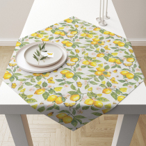 Tablecloth 90x90 cm Fresh lemons white