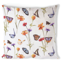 Cushion cover 40x40 cm Butterfly garden white