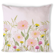 Cushion cover 40x40 cm Pastel flowers pink