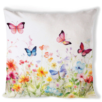 Cushion cover 40x40 cm Butterflies in field white