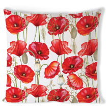 Cushion cover 40x40 cm Poppy all over white