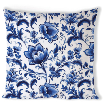 Cushion cover 40x40 cm Delft Blue florals