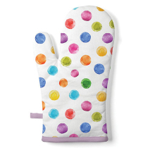 Oven mitt Polka dots white