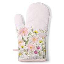 Oven mitt Pastel flowers pink