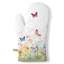 Oven mitt Butterflies in field white