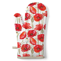 Oven mitt Poppy all over white
