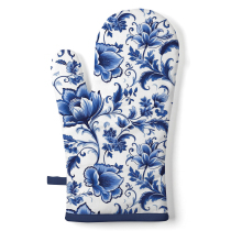 Oven mitt Delft Blue florals