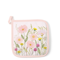 Potholder Pastel flowers pink