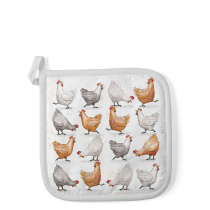 Potholder Cackling chickens
