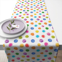 Table runner 40x150 cm Polka dots white