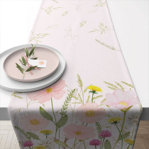 Table runner 40x150 cm Pastel flowers pink