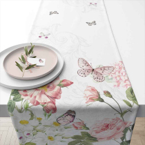 Table runner 40x150 cm Amelia white