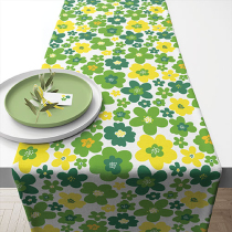 Table runner 40x150 cm Flower power green