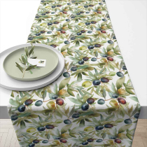 Table runner 40x150 cm Culinary olives