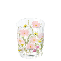 Tea light holder Pastel flowers pink