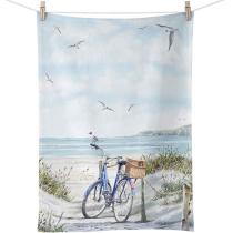 Kitchen towel Bike at the beach