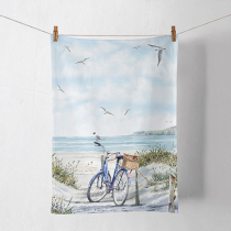 Kitchen towel Bike at the beach