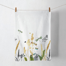 Kitchen towel Ornamental flowers white