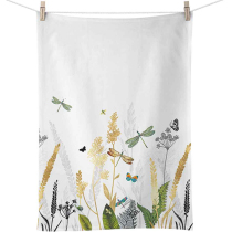 Kitchen towel Ornamental flowers white