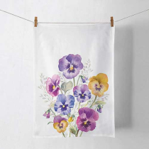 Kitchen towel Pansies