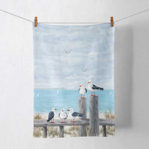 Kitchen towel Seagulls on the dock