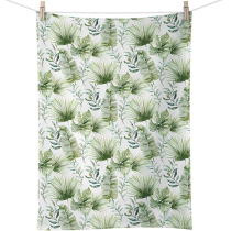 Kitchen towel Jungle leaves white