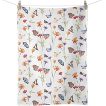 Kitchen towel Butterfly garden white