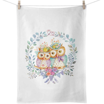 Kitchen towel Owl couple in love