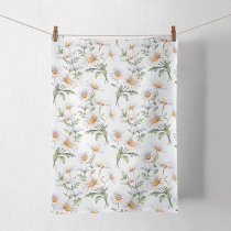 Kitchen towel Beautiful daisies white