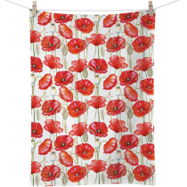 Kitchen towel Poppy all over white