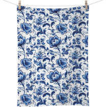 Kitchen towel Delft Blue florals