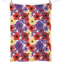 Kitchen towel Colourful flowers lila
