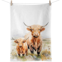 Kitchen towel Highland cows