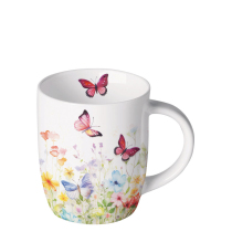Mug 0.2 L Butterflies in field white