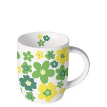 Mug 0.2 L Flower power green
