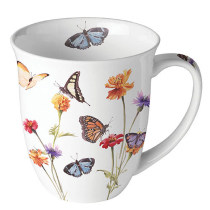 Mug 0.4 L Butterfly garden white