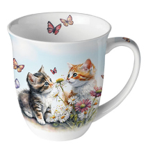 Mug 0.4 L Kittens in flower field