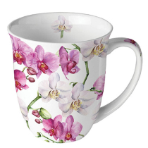 Mug 0.4 L Elegant orchids white