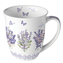 Mug 0.4 L Lovely lavender white
