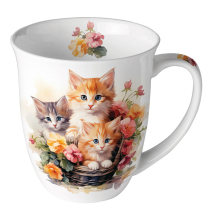 Mug 0.4 L Kittens in basket