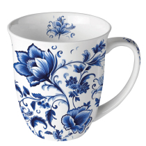 Mug 0.4 L Delft Blue florals