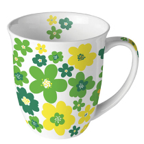Mug 0.4 L Flower power green