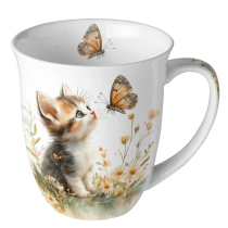 Mug 0.4 L Kitten and butterfly