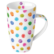 Mug 0.6 L Polka dots white